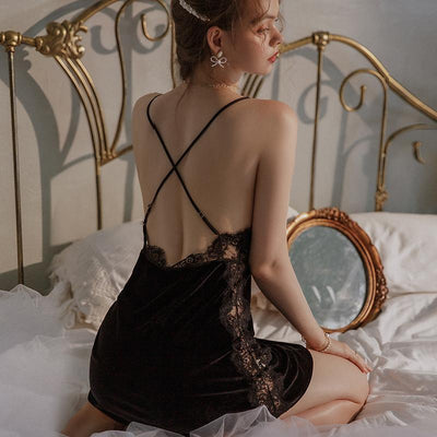 Robe nuisette en velours