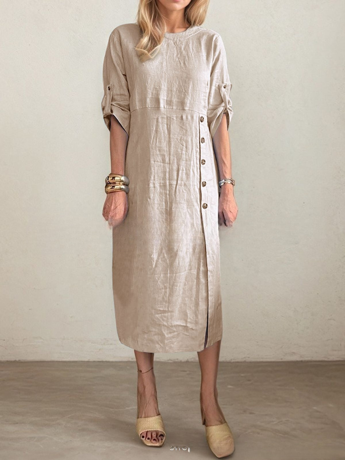 Robe midi boutonnée