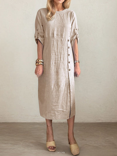 Robe midi boutonnée