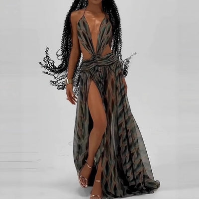 Hollow-Out Maxi Dress