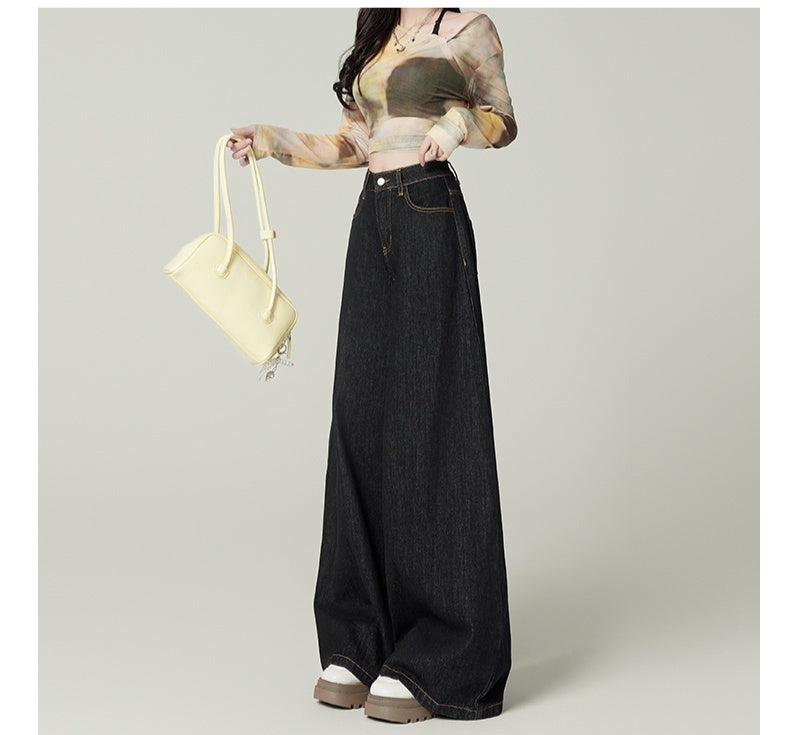 Retro Deep Blue Wide Leg Jeans - Shé Hauté