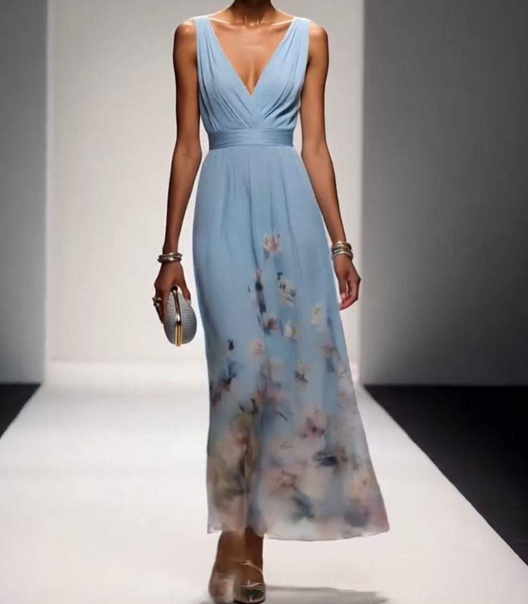 Elegant V-Neck Evening Gown – Women - Shé Hauté