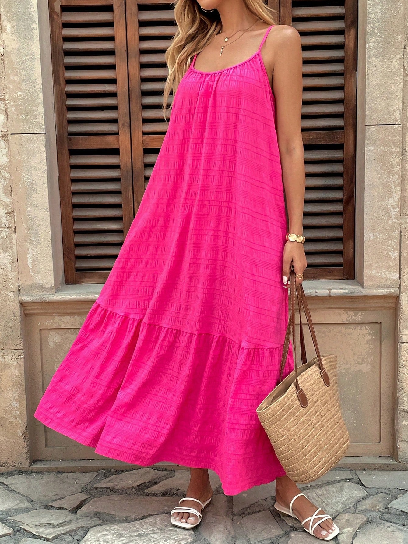 Ruffled Maxi Sling Dress