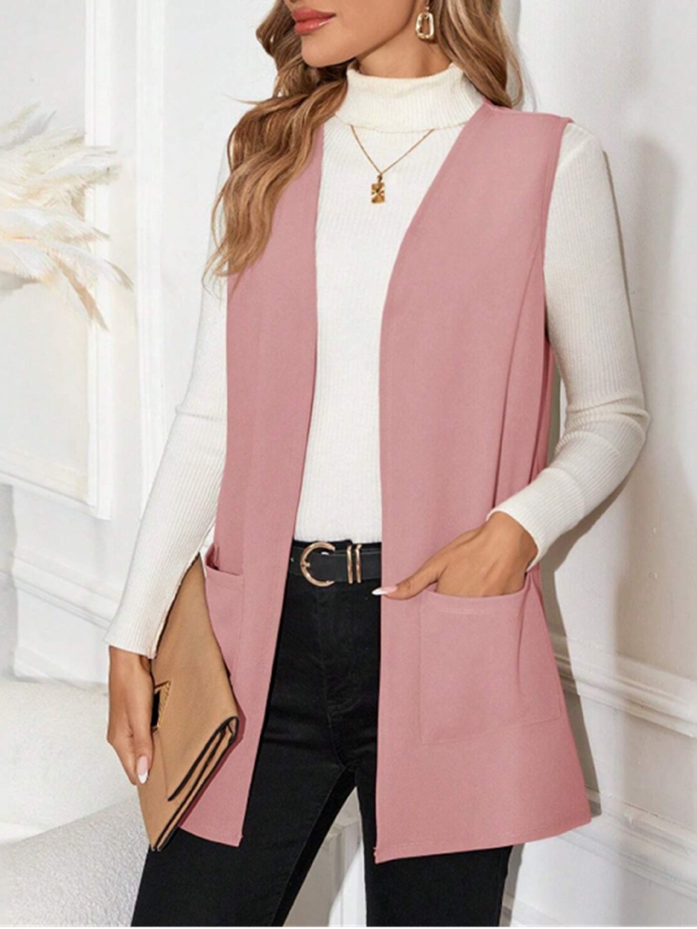 Nouveau cardigan en tricot sans manches