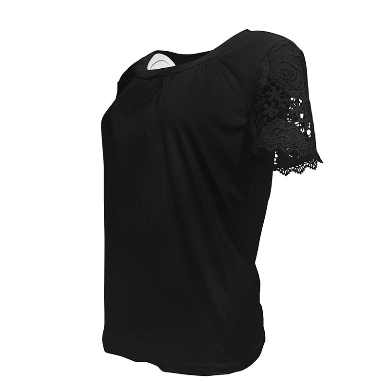 Short Sleeve Lace Top – Women