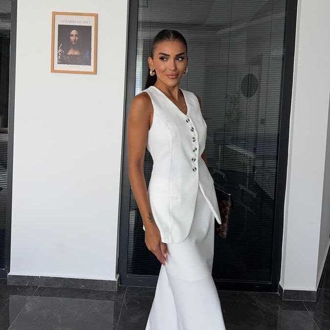 Slim Vest & Skirt Set
