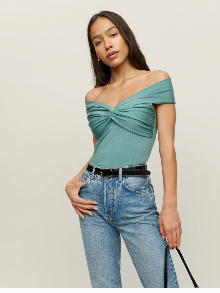 Off Shoulder Pleated Fit