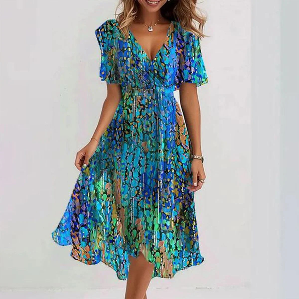 Chiffon V-Neck Dress