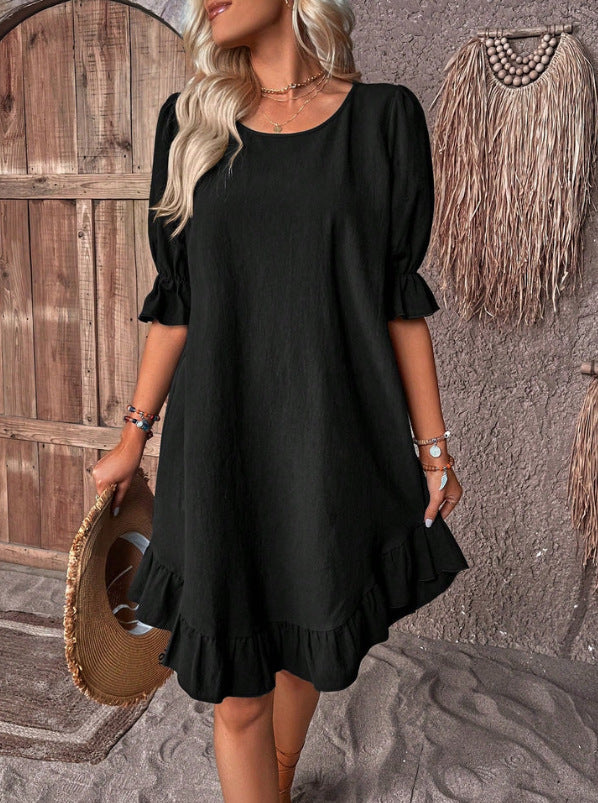 Solid Color Loose Dress
