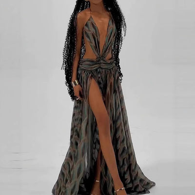 Hollow-Out Maxi Dress