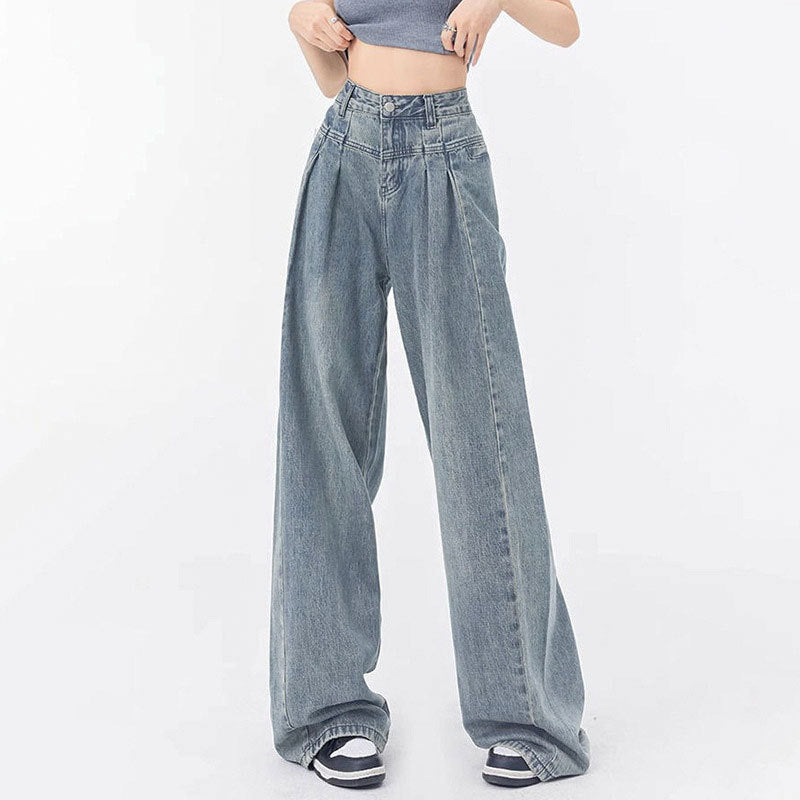 Loose Pleated Jeans
