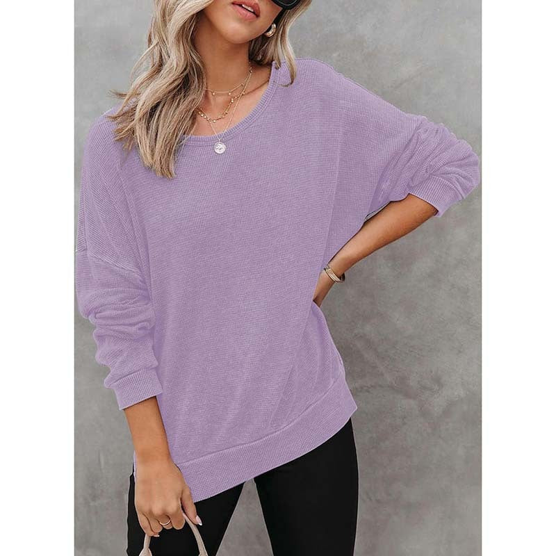 Women's Waffle Knit Sweatshirt