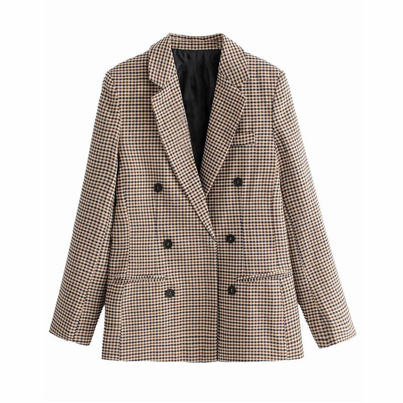 Blazer à carreaux audacieux