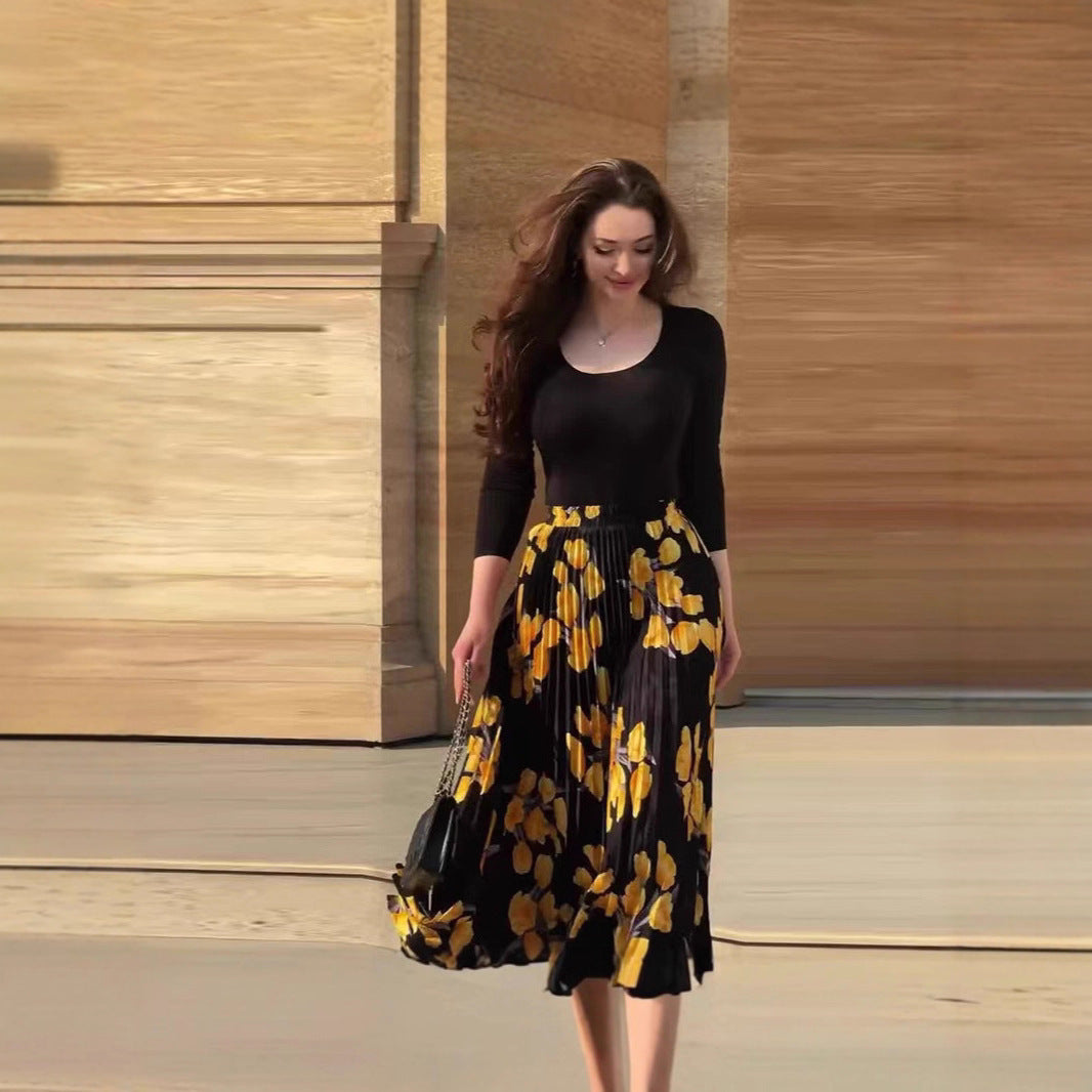 Printed Skirt Outfit