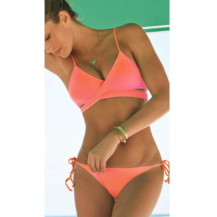 Solid Macaron Color Swimsuit Bikini - Shé Hauté
