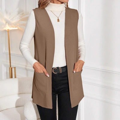 Nouveau cardigan en tricot sans manches