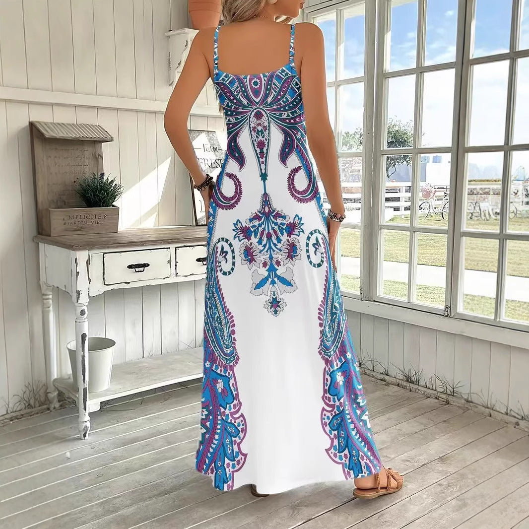 Printed V-Neck Jumpsuit