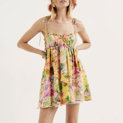 Robe à volants fleurie Y2K