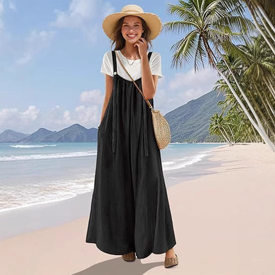 Pantalon à bretelles décontracté