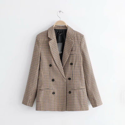 Blazer à carreaux audacieux