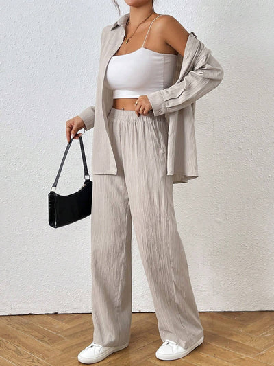 Solid Shirt Set
