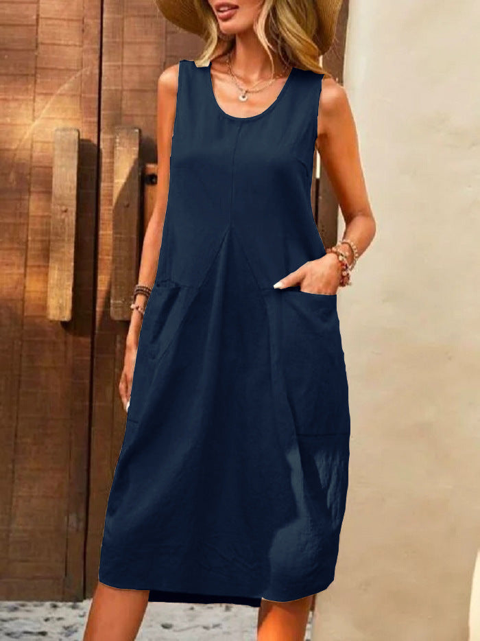 Robe décontractée de couleur unie