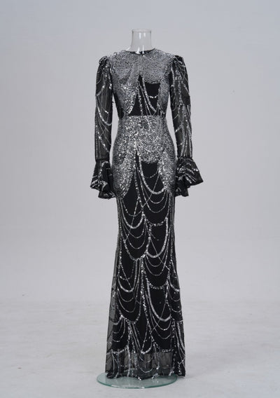 Slimming Sequin Long Dress - Shé Hauté