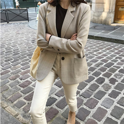 Blazer à carreaux rétro