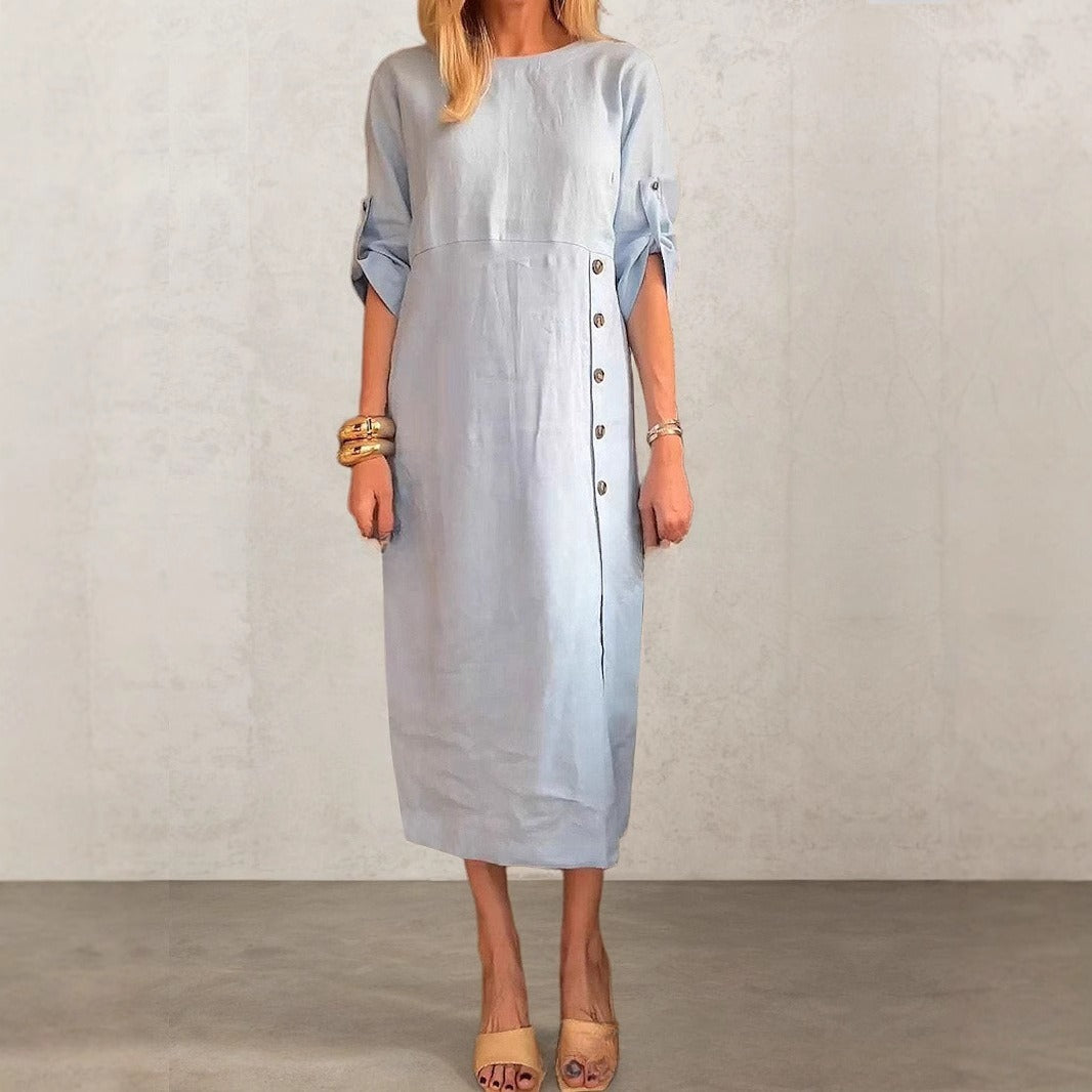 Robe midi boutonnée