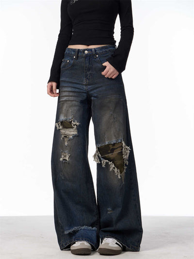 Denim camouflage déchiré
