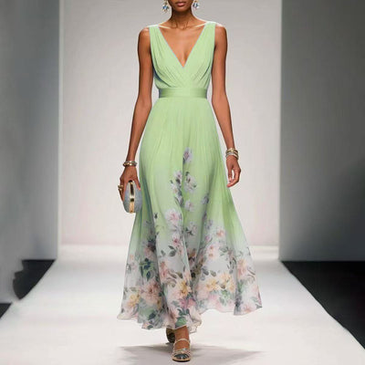 Elegant V-Neck Evening Gown – Women - Shé Hauté