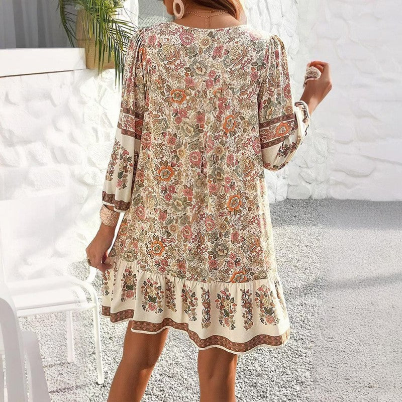 V-Neck Floral Dress - Shé Hauté