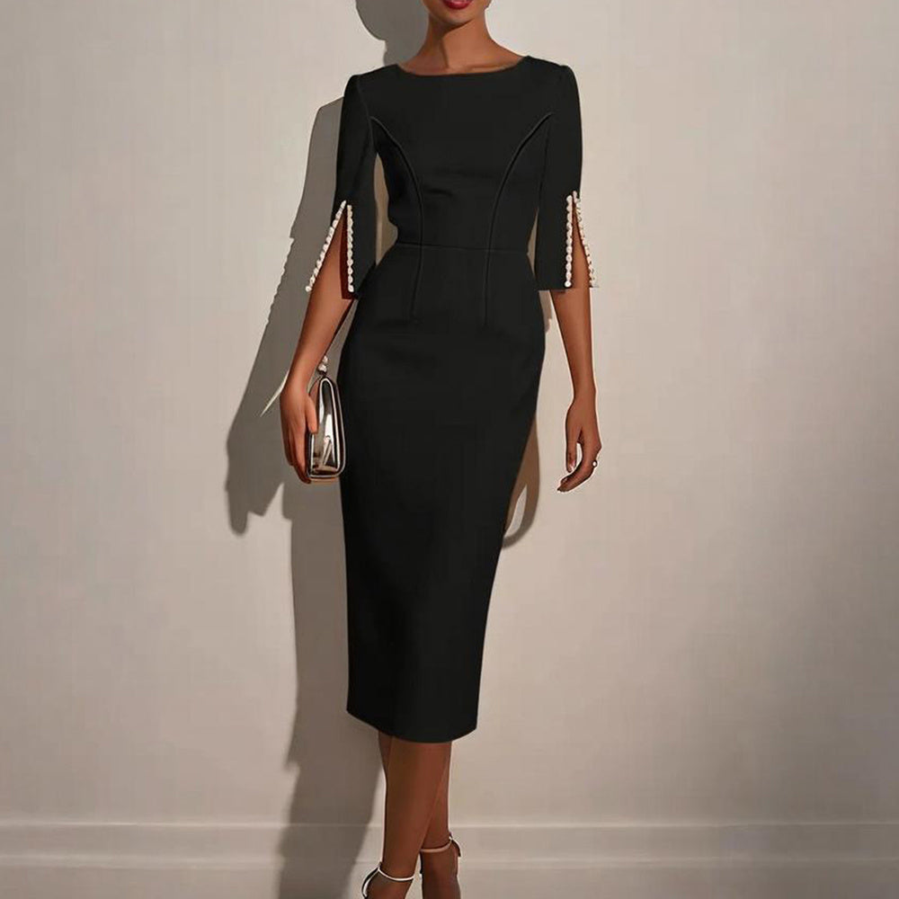 Pearl Slit Sleeve Dress - Shé Hauté