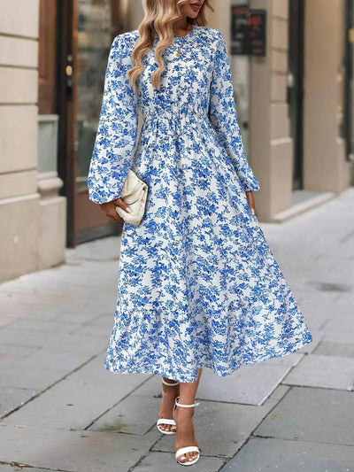 Robe à volants imprimée