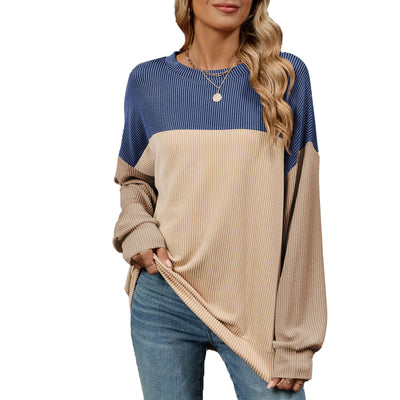 Round Neck Colorblock Top