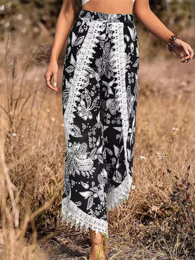 Pantalon décontracté en dentelle