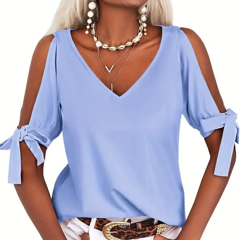 Women's Cold Shoulder Tie Tops