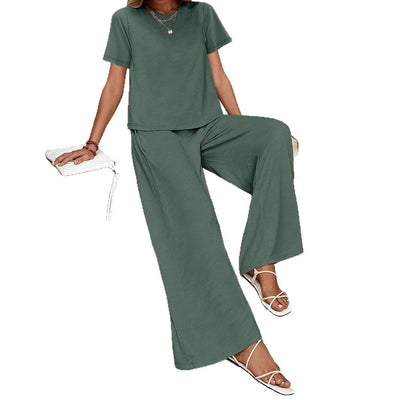 Solid Top Pants Set