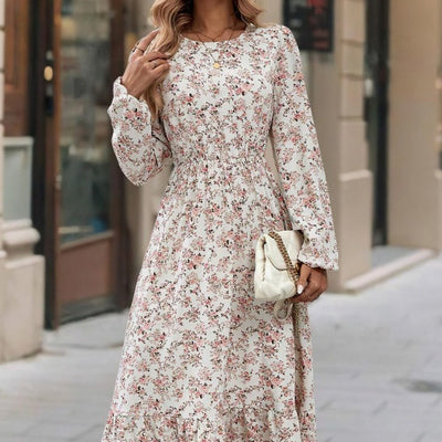 Robe à volants imprimée