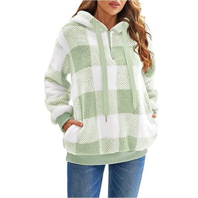 Women's Plaid Hooded Sweatshirt