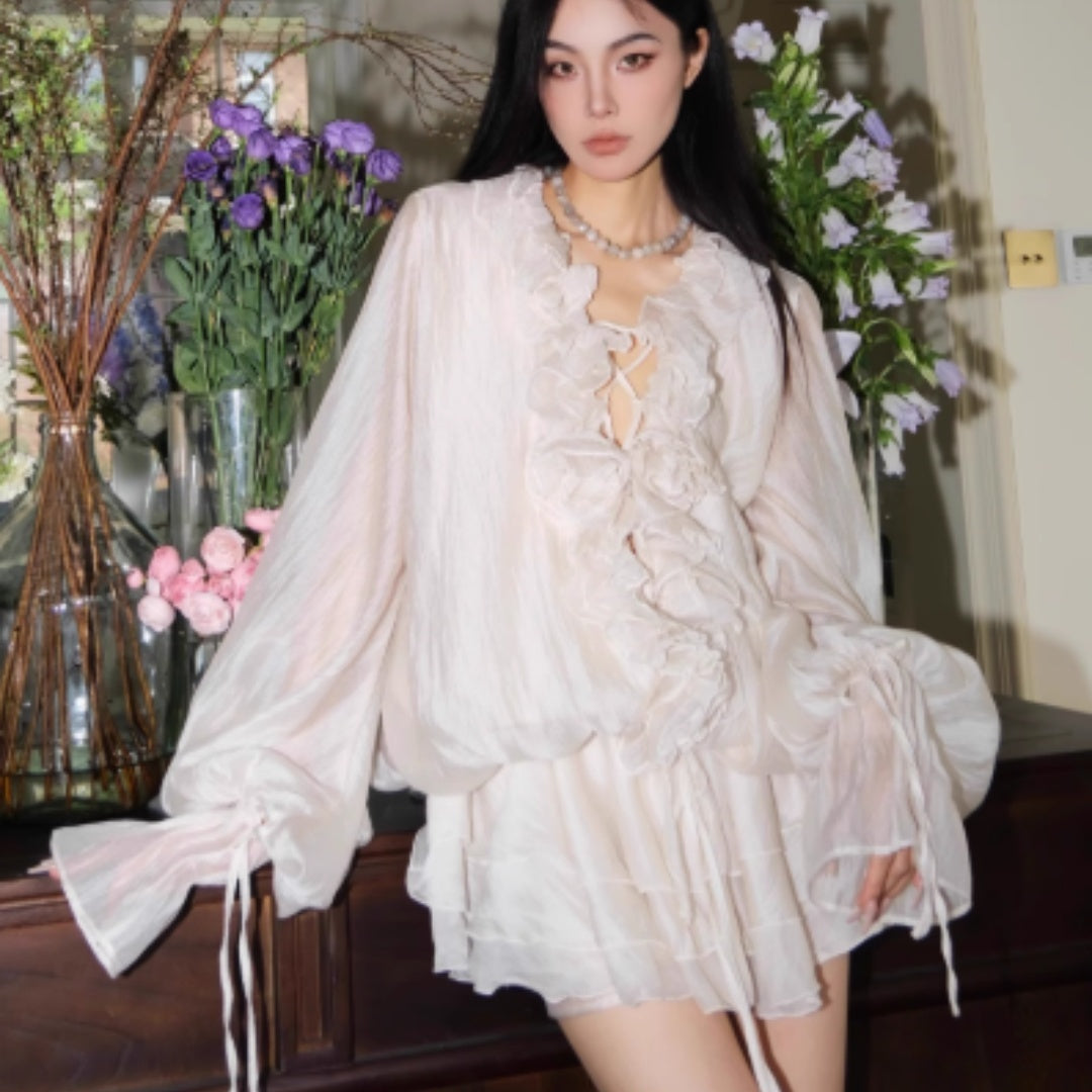 Lace Lantern Sleeve Set