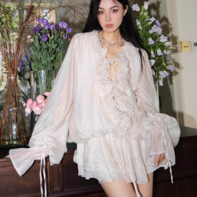 Lace Lantern Sleeve Set