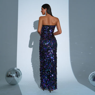 Strapless Sequin Sheath Gown - Shé Hauté