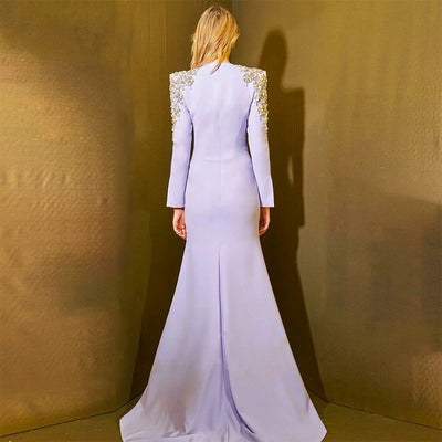 Front Slit Beaded Gown – Women - Shé Hauté