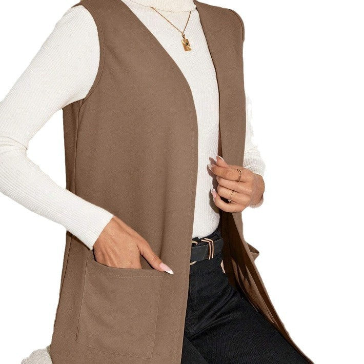 Nouveau cardigan en tricot sans manches