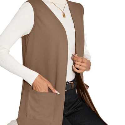 Nouveau cardigan en tricot sans manches