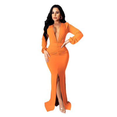 Women's Deep V Club Evening Dress - Shé Hauté