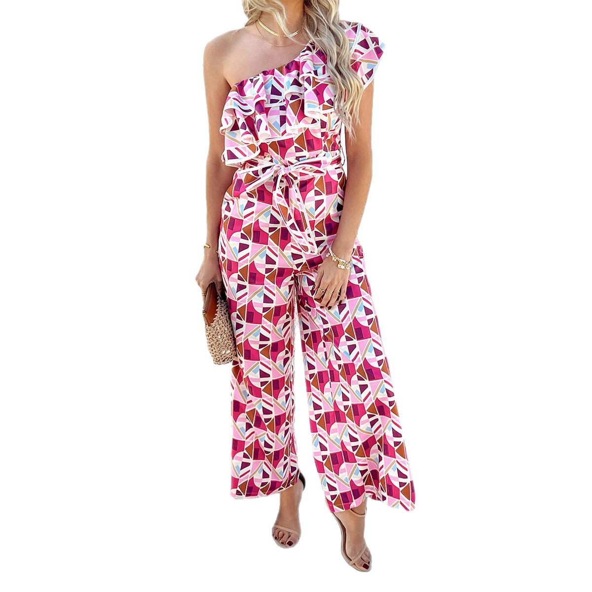 Ruffle Shoulder Jumpsuit
