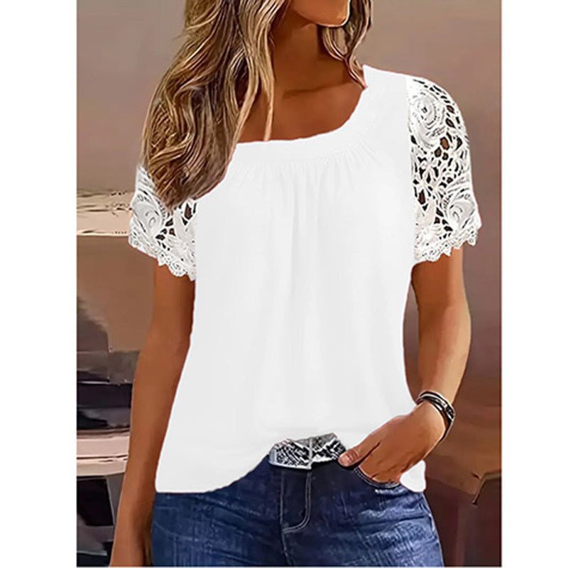 Short Sleeve Lace Top – Women