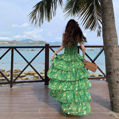 Printed Ruffle Dress